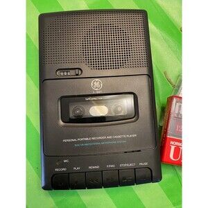 GE 3-5027A Cassette Recorder Player Portable Tape Voice Recorder w/ Adapter